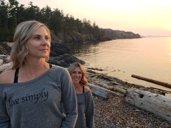 'Live Simply' Slouchy Pullover